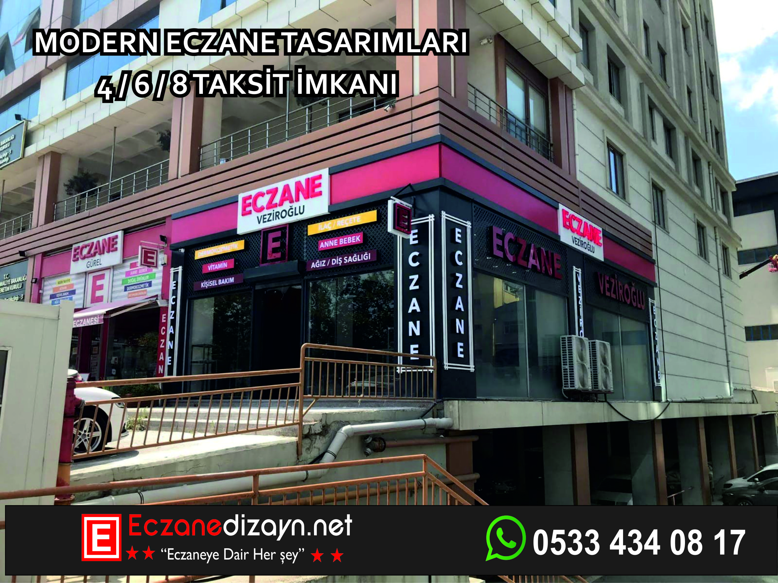 Cam vitrinli eczane bankosu
